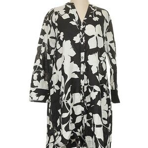 Cynthia Rowley Black and White Floral Dress - Size Small